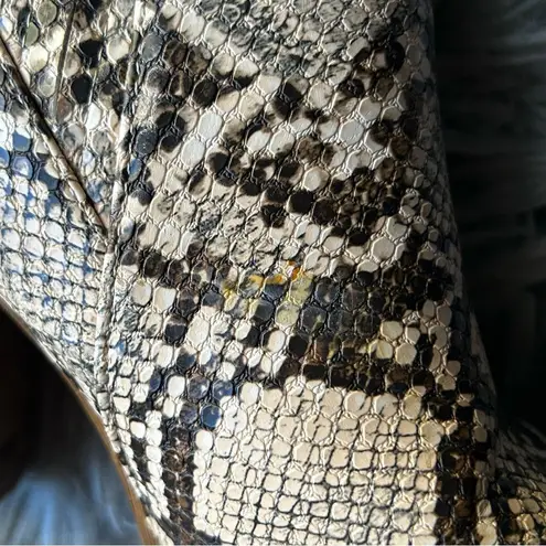 Beast Fashion snake skin print block heel ankle boots women’s shoe size 7