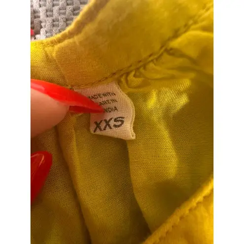 DÔEN Yellow Puff Sleeve Blouse XXS Clementine Organic Cotton Top