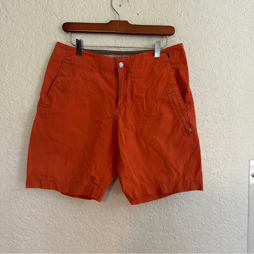 Rei Shorts Womens Size 10 Orange Hiking Outdoor Cotton Nylon Blend