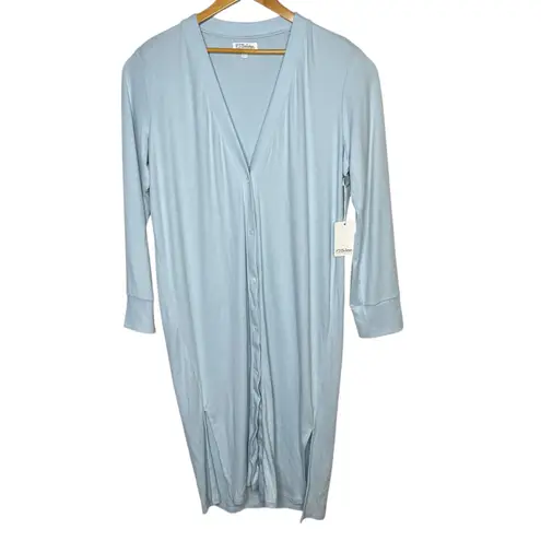 P.J. Salvage Pointelle Hearts Cardigan size XL Baby Blue New Button Down