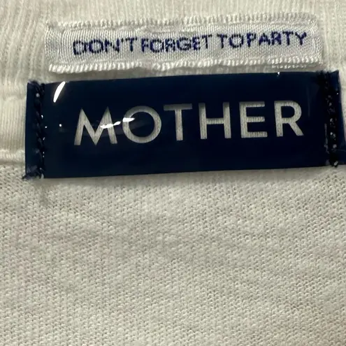 MOTHER The Boxy Goodie Goodie Discotheque White Cotton Tee Shirt Size Small