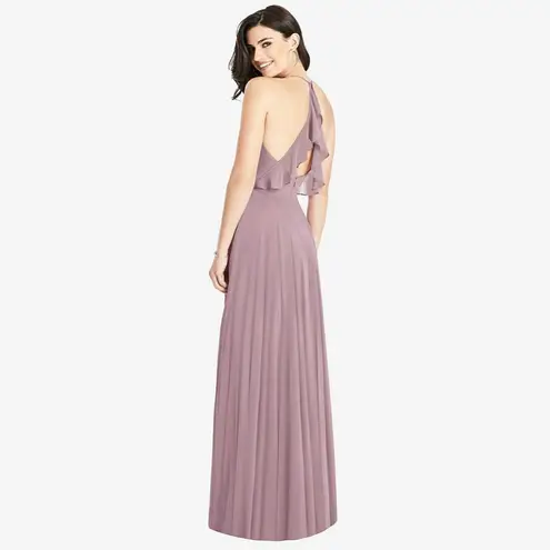 NWT RUFFLED STRAP CUTOUT WRAP MAXI DRESS IN DUSTY ROSE, 10