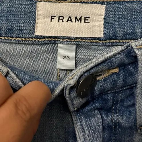 Frame Le Beau Distressed Crop Straight Leg Jeans Size 23