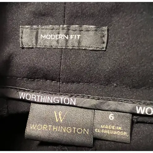 Worthington  Woman Modern Fit Black Dress Pants Zippers Bottom‎ Pants Size 6