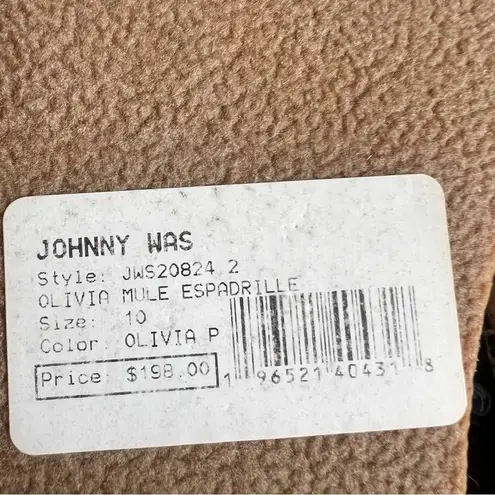 Johnny Was Olivia Women's Slip On Mule Espadrille Shoe Size 10 #B12107A