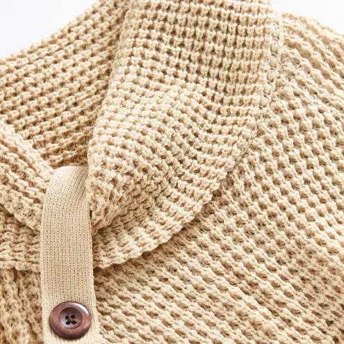 BEIGE BUTTONED WRAP TURTLENECK SWEATER Size undefined