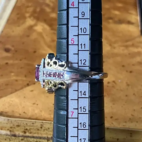 Natural Ember Garnet Sterling Silver Ring Size 6