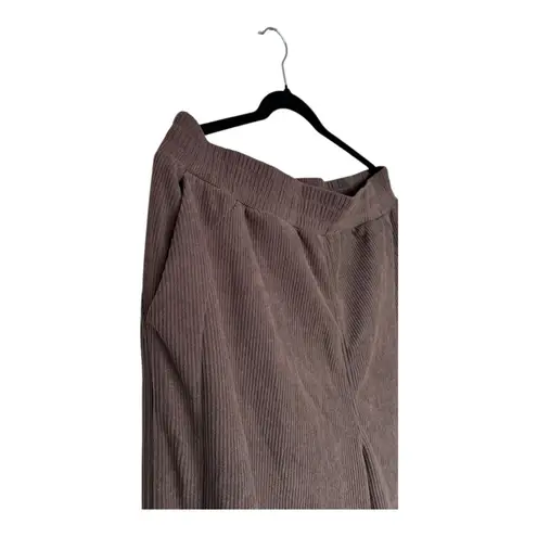 Halara Brown High Waisted Pocket Straight Leg Mop Corduroy Casual Pant Size XL