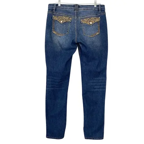 l.e.i Jeans Womens Rhinestones Distressed Taylor Low
Rise Skinny Med Denim 5 Blue Size undefined