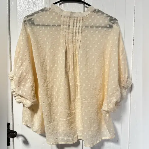 Emerson Fry India Collection Mandarin Collar Top light Peach Swiss Dot One Size Pink Size undefined