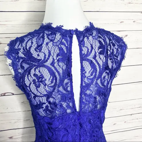 Emilio Pucci Blue Lace Illusion Cocktail Dress Size 10