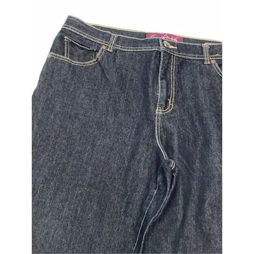 Gloria Vanderbilt Amanda Women's Straight Wide Leg Cotton Stretch Blue Size 16P