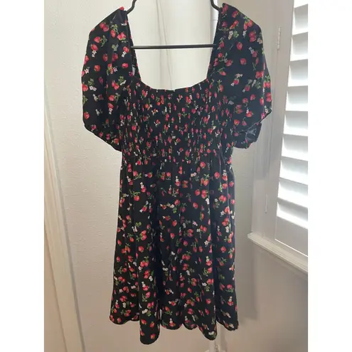 Arula Women's Strawberry Mini Dress Romper Size XL Black