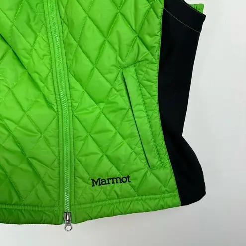 Marmot Kitzbuhel Vest Womens Sz Medium Bright Green Black Stretch Zip