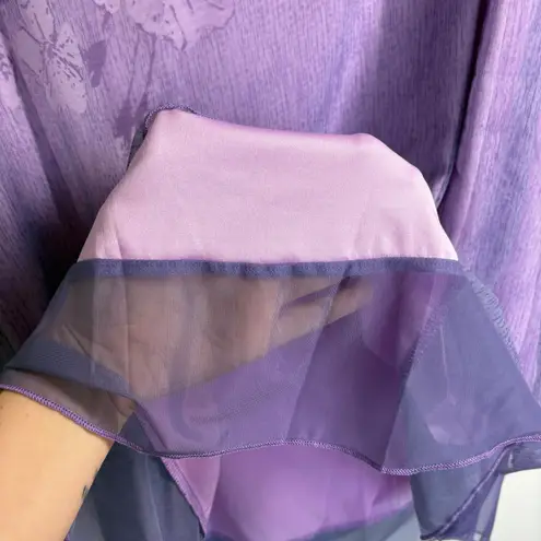 SeSe Code Top Women XXL Purple Floral Fairycore Boho Plus Size Blouse Modest