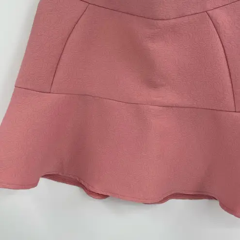 ZARA  Light Pink Peach High Waist Mini Short Cotton Textured Skirt Size Medium