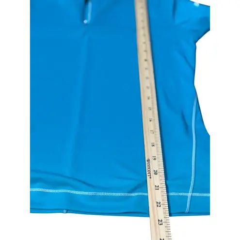 Slazenger NEW Womens Blue White Teal Short Sleeve Golf Polo Shirt Size S Stretch