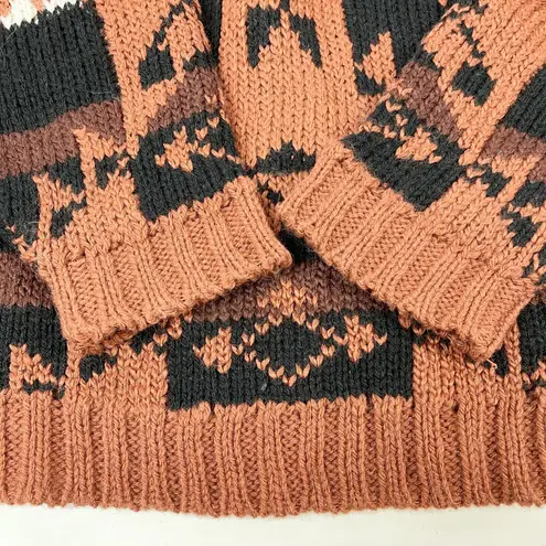 VTG Jay Jacobs Chunky Sweater Womens Large Aztec Southwestern Retro 80s 90s Brown