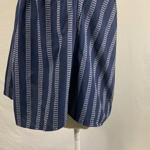 Sweet Wanderer On Off Shoulder Striped Blouse Top Navy Blue Size L NWT