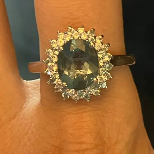 Teal Color Changing Fluorite Sterling Silver Ring Size 10