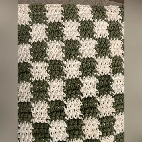 Clare V Woven Flat Clutch Tabs Crochet Olive Cream Bag Green