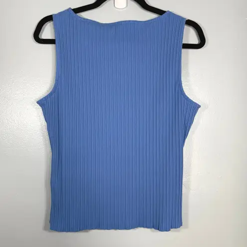 Madewell  Ribbed Sleevless Boatneck Tank Top Size L Cornflower Blue Minimalist