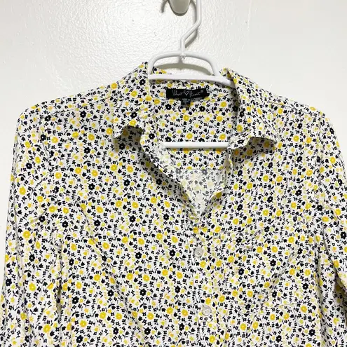 Velvet Heart Velvet Floral Heart Long Sleeved Button Down Top