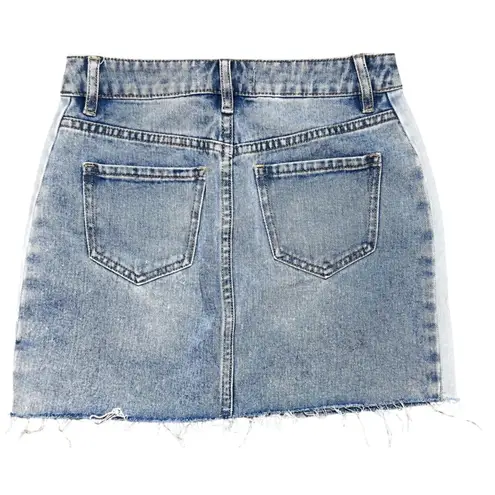 PacSun  Denim Retro Y2K Mini Skirt Light Wash Two Tone Frayed Hem Women's Size 25 thumbnail 2