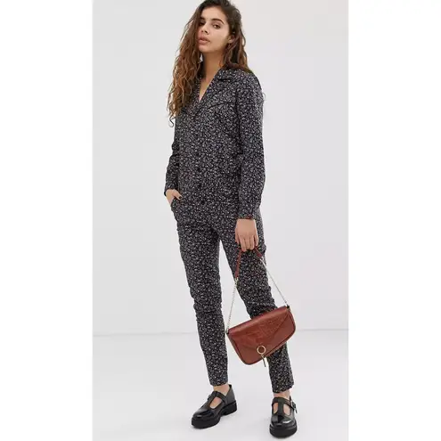 Ba&sh Seb Ditsy Floral Jumpsuit Black Noir Longsleeve Womens XS
