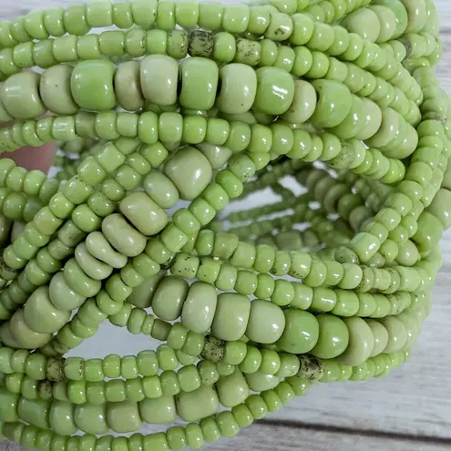 Vintage Bracelet Beaded Green Wrap Bracelet