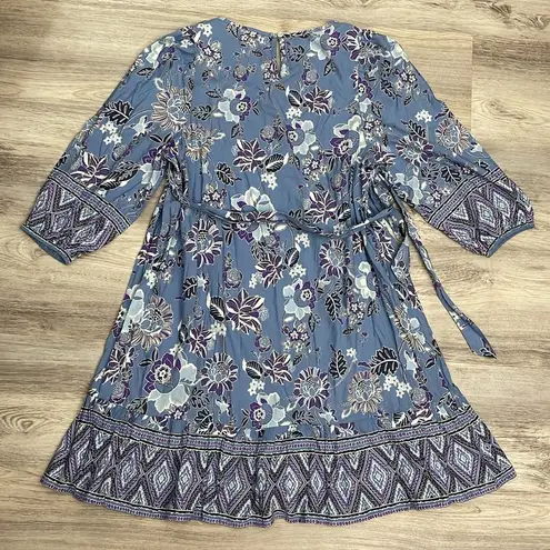 BeachLunchLounge  Multicolor Floral Print 3/4 Sleeve Knee Length Dress Size M