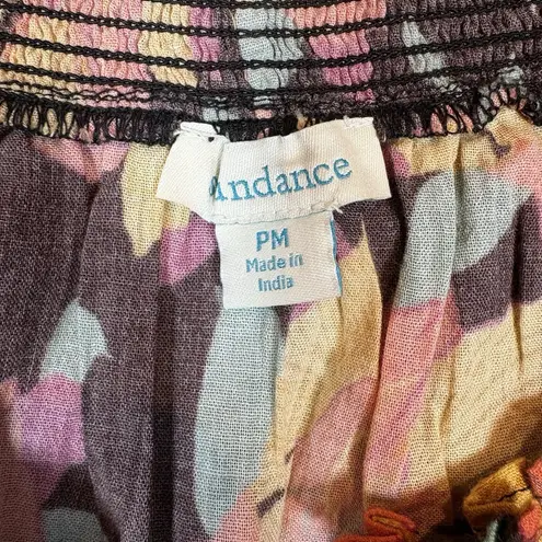 Sundance Hibiscus Tropical Blooms Floral Cotton Top Womens Size Petite M