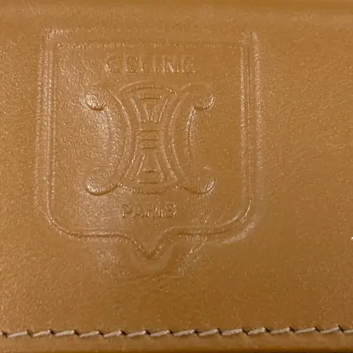 CELINE Vintage Macadam Coated Canvas w/ Leather Trim Coin Case, Pre-Owned