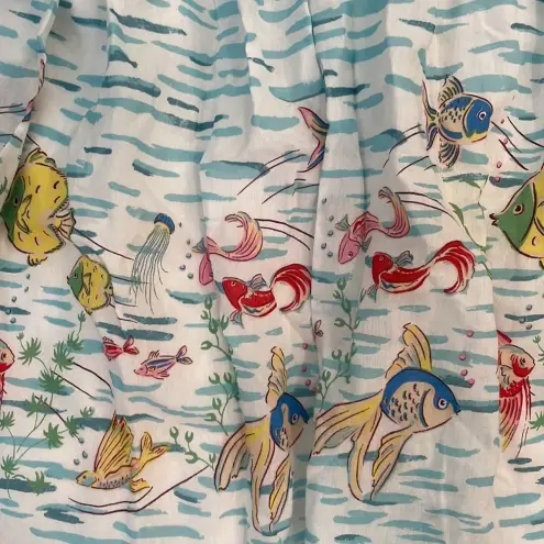 Cath Kidston Ocean Fish Full Skirt White Size 4