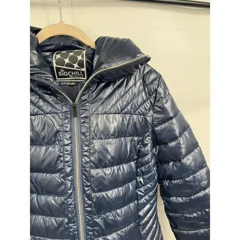 Big Chill Puffer Coat Women Small Navy Blue Outdoor Full Zip Cozy Hiking Winter