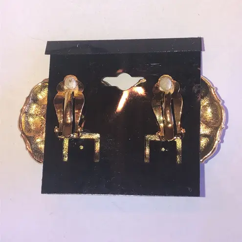 Piscitelli Brand Elegant Gold Tone and Faux Pearl CZ Rhinestone Vintage Earrings