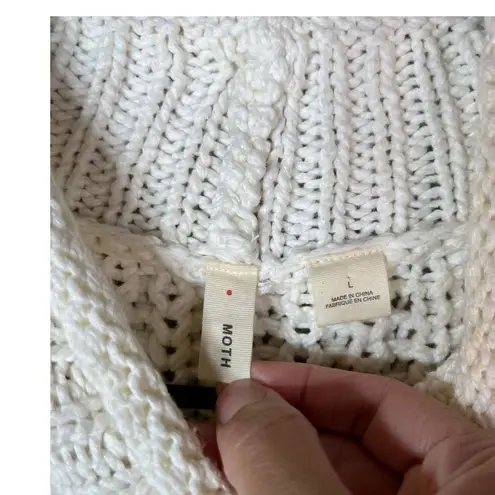 Moth Sleeveless White Turtleneck Sweater Size Large