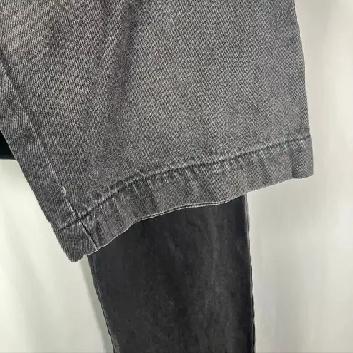 Forever 21  Women Cargo Jeans Black Size 28 High Rise Wide Leg Denim Pants Baggy