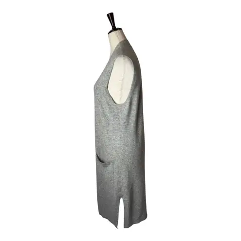 Neiman Marcus Sweater Women Small Gray Cashmere Open Long Line Cardigan Luxury - Image 5