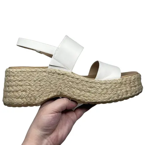 Dr. Scholls “Delaney” Espadrille Platform White Wedge Sandal Women’s Size 10M