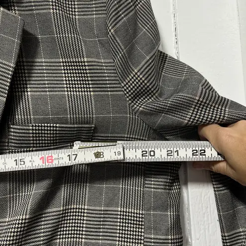 Dress Forum Boyfriend one button houndstooth plaid blazer jacket size large