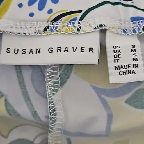 Susan Graver Women’s Printed Liquid Knit Wide Leg Ankle Pants Size Small NWT