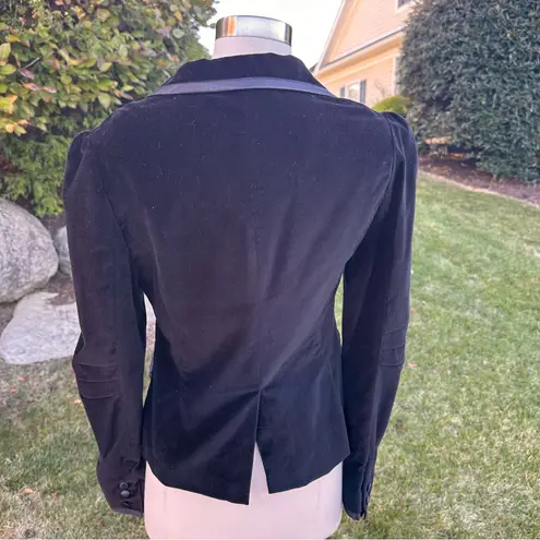 Nicky Hilton Black Velvet Puff Sleeve Blazer Jacket, Size M Size M