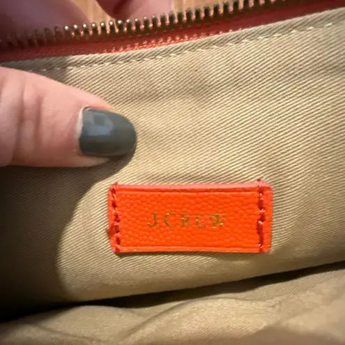 J.Crew Italian leather tassel pouch fiery red