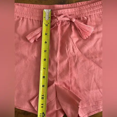 ANDIE NWT The Short Women's XS Elastic Waistband Pockets Linen Blend Coral
