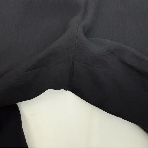 Citron Santa Monica Silk High Rise Wide Leg Dolphin Split Hem Crop Pants Black Size M