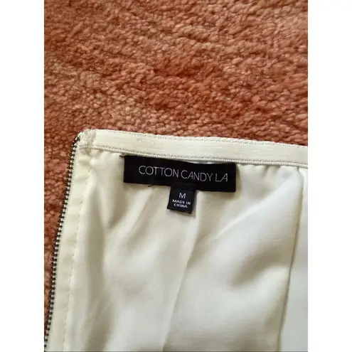 Cotton Candy LA Faux Leather Corset Top Strapless Ivory Cream Bustier M White Size M