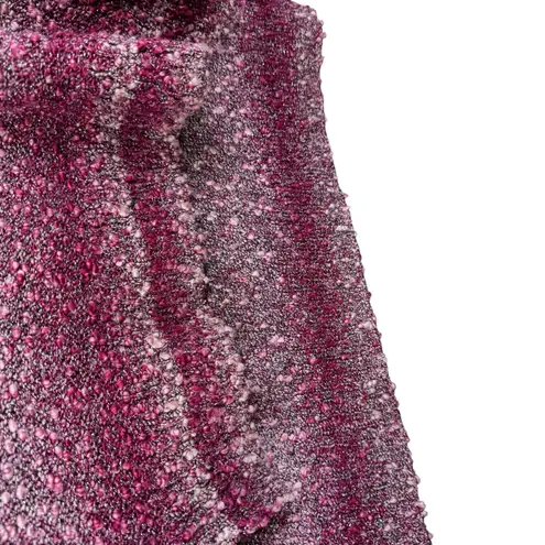 Maglia Burgundy Mauve Striped Boucle Shimmery Cowl Neck Stretchy Sweater Size L Purple Size L