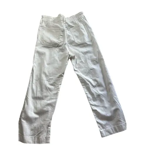 J Crew White Crop Elastic Paper Bag Waist Denim Size 29