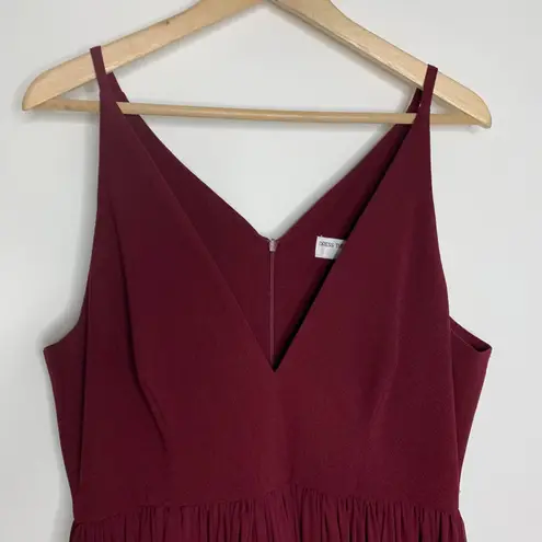Dress the Population Burgundy Alicia Mixed Media Midi Dress
